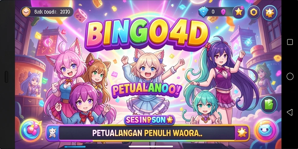 Tampilan gameplay BINGO4D yang penuh aksi dan karakter Anime.