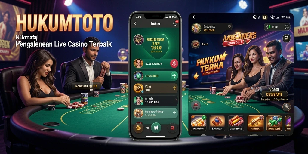 Tampilan gameplay HUKUMTOTO dengan dealer langsung yang profesional.