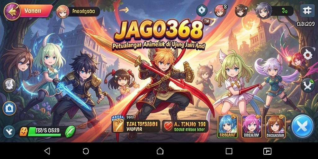 Tangkapan layar utama JAGO368 menampilkan aksi seru dalam dunia Anime.