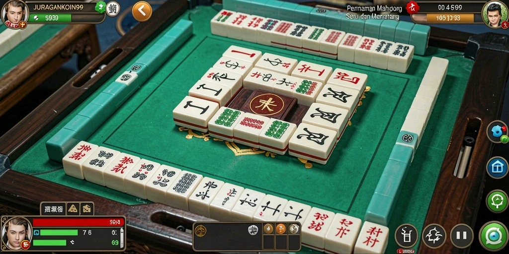 Screenshot utama menampilkan gameplay Mahjong yang seru dan menantang.