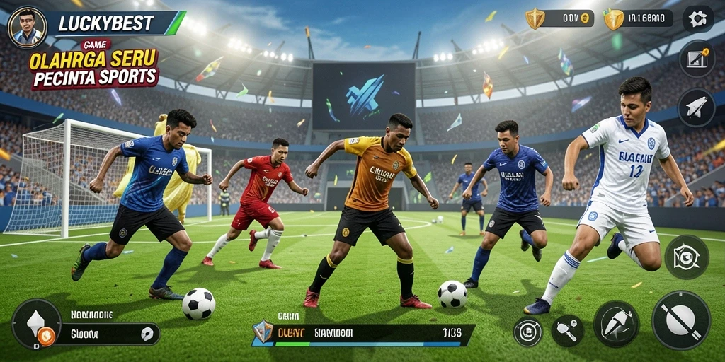 Tampilan gameplay seru LUCKYBEST dengan aksi olahraga nyata.