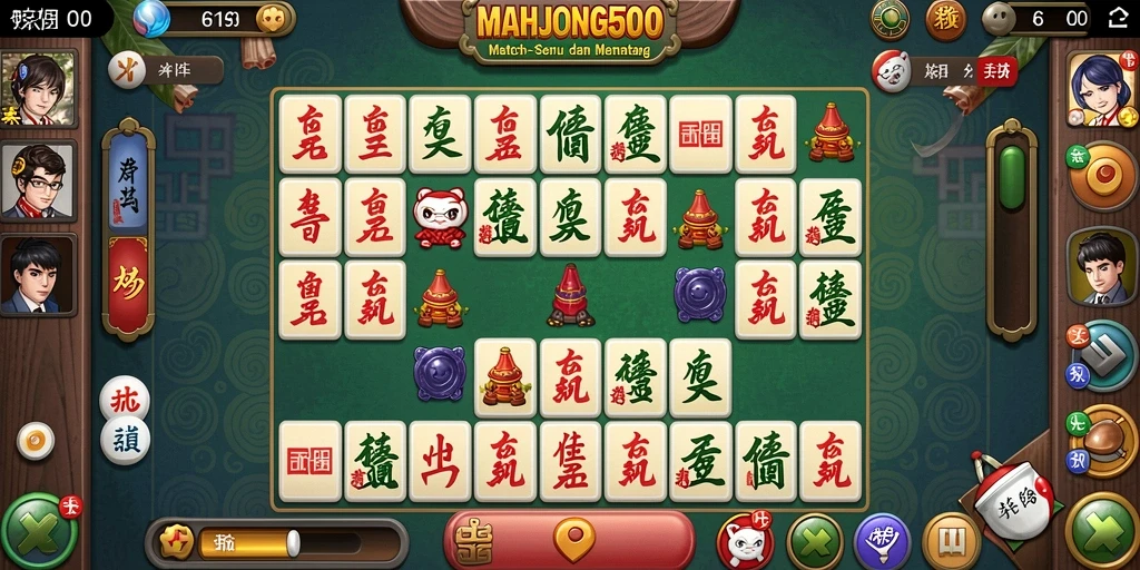 Tampilan gameplay seru dan menantang dari MAHJONG500.