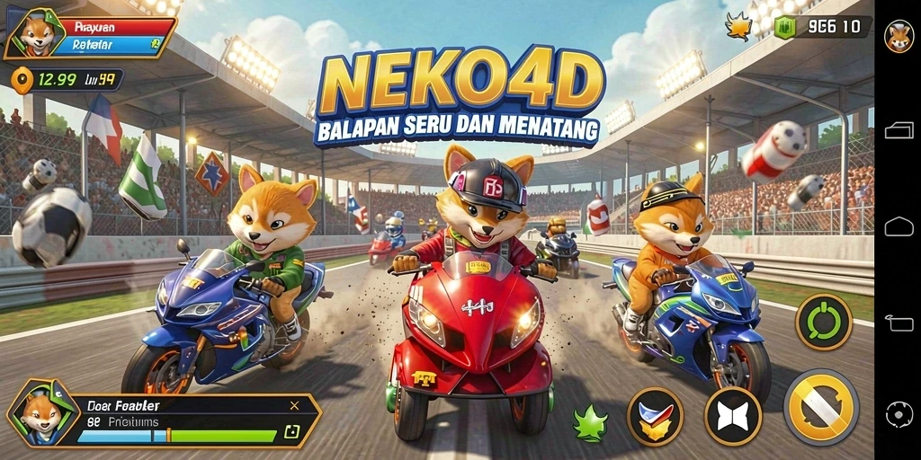 Tampilan gameplay balap yang mendebarkan di NEKO4D.