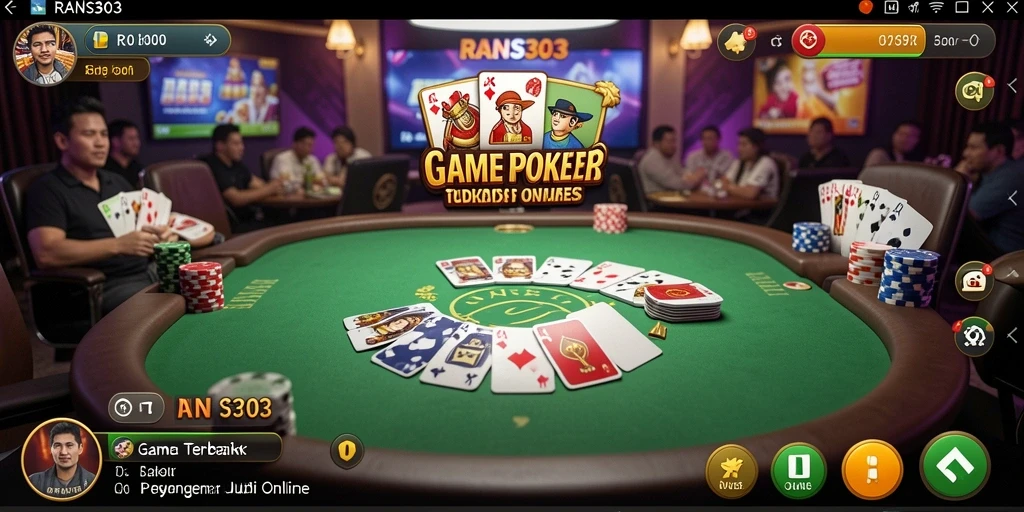 Screenshot gameplay RANS303 yang menampilkan aksi poker seru.