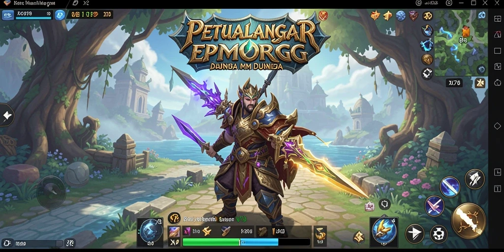 Screenshot gameplay X78 menampilkan pertempuran seru di dunia MMORPG.